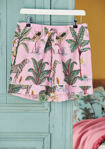 Jungle Print Short Pyjamas - Pink: Large(L)