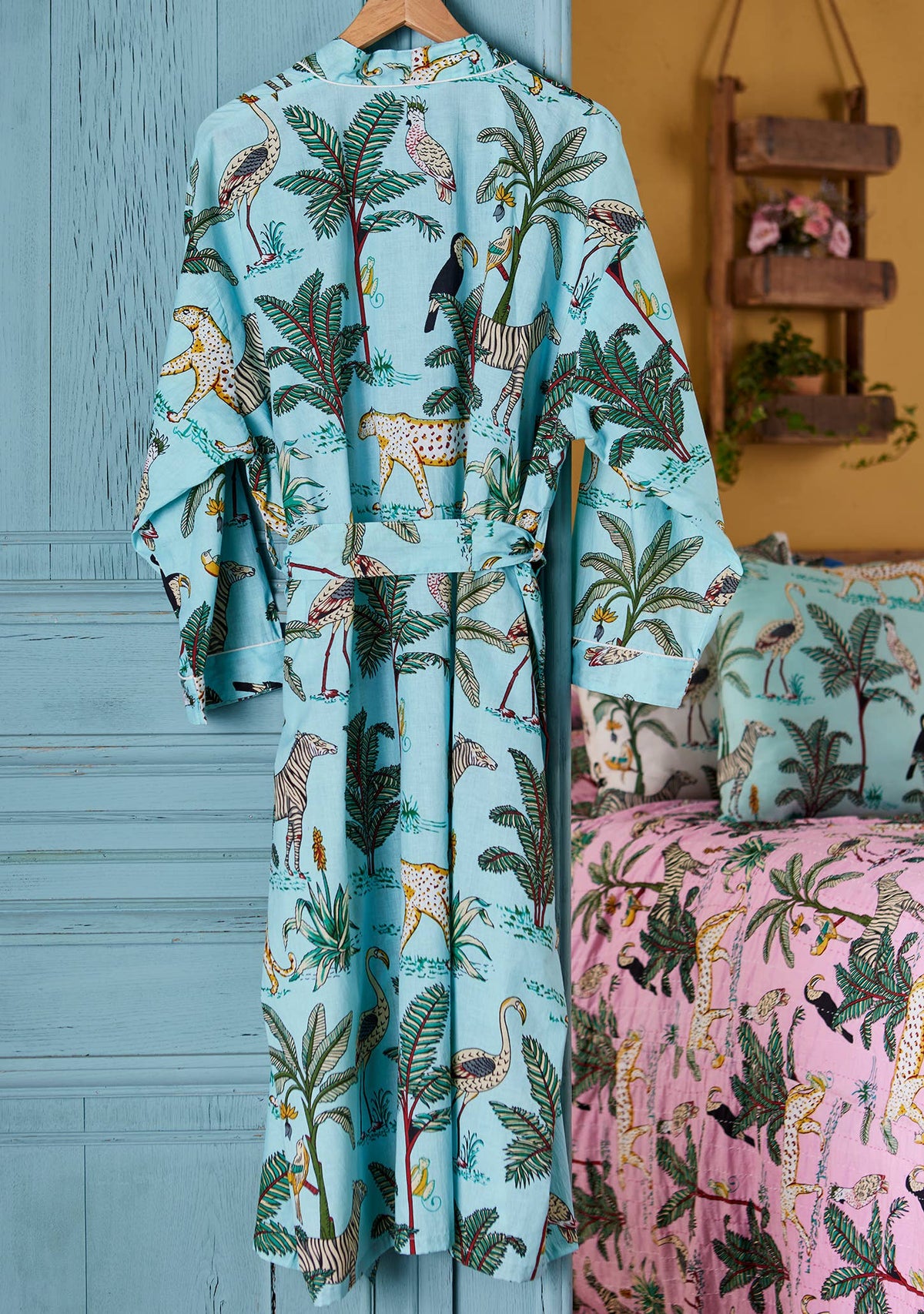 Jungle Print Dressing Gown - Jade: Small/Medium(SM)
