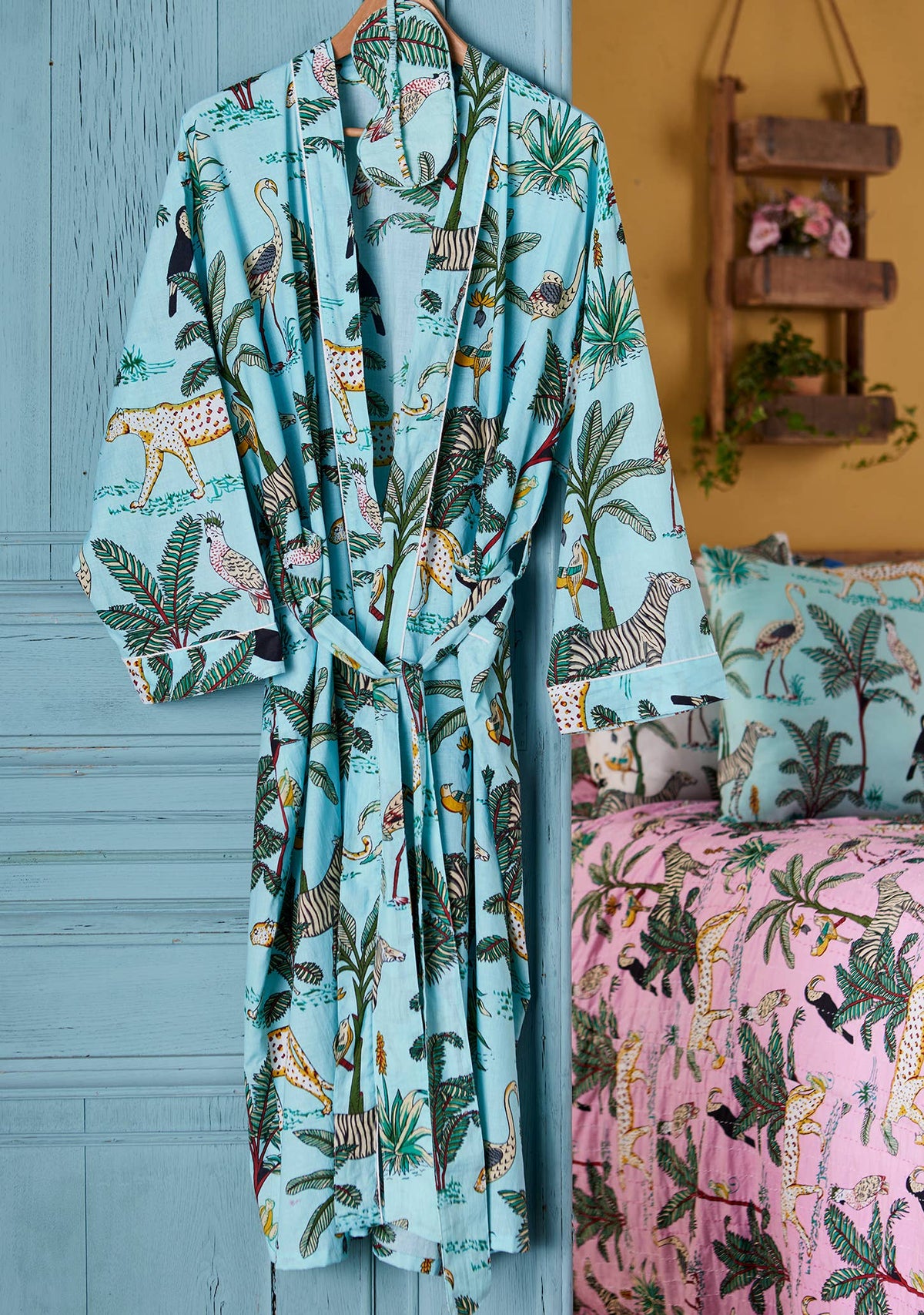 Jungle Print Dressing Gown - Jade: Small/Medium(SM)