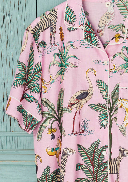 Jungle Print Short Pyjamas - Pink: Large(L)