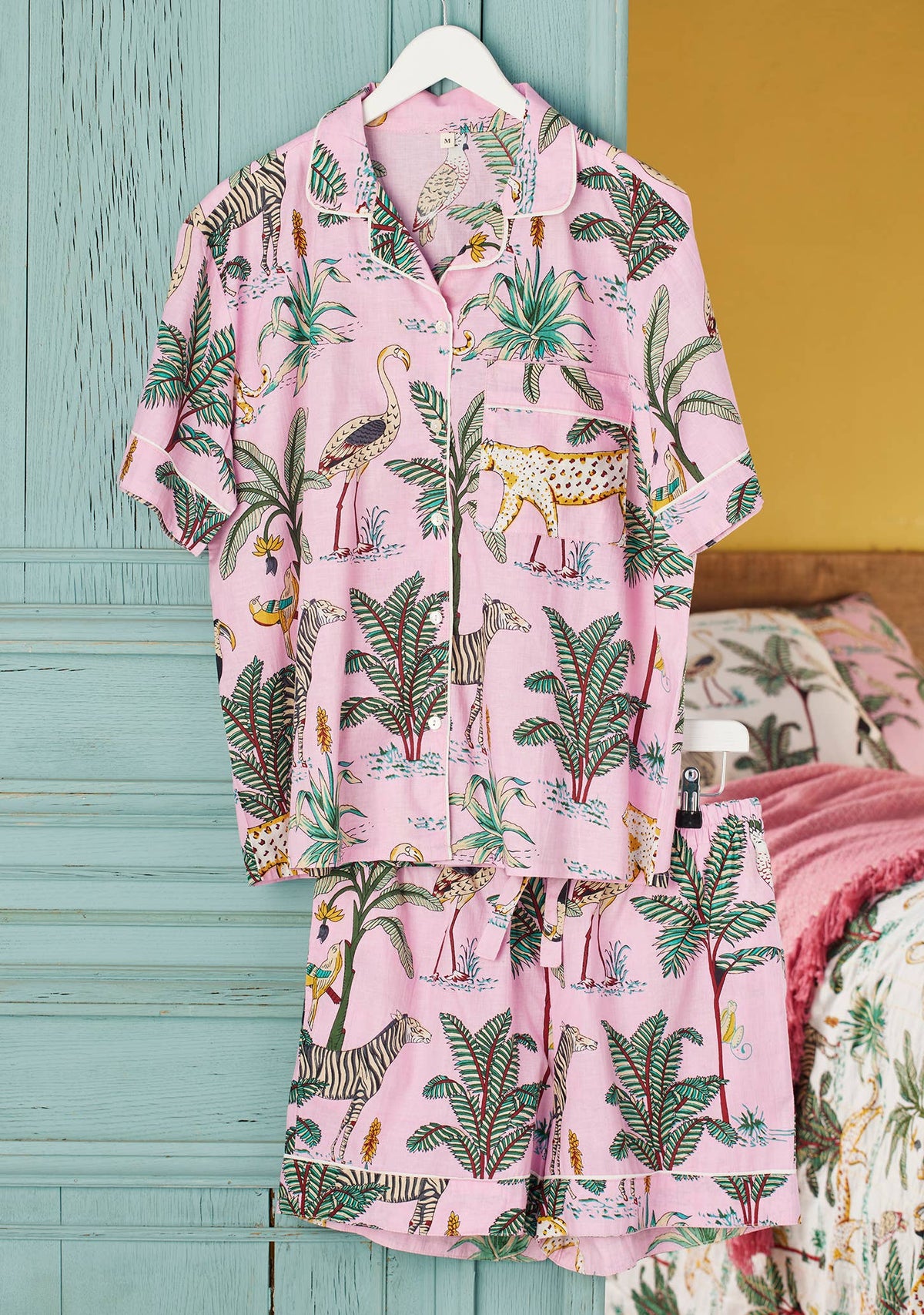 Jungle Print Short Pyjamas - Pink: Large(L)